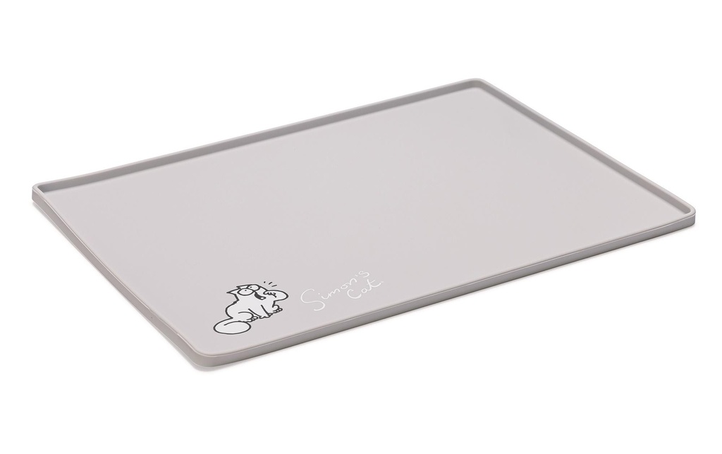 Simon's Cat Tapis pour écuelle 40 x 30 x 1 cm, gris clair