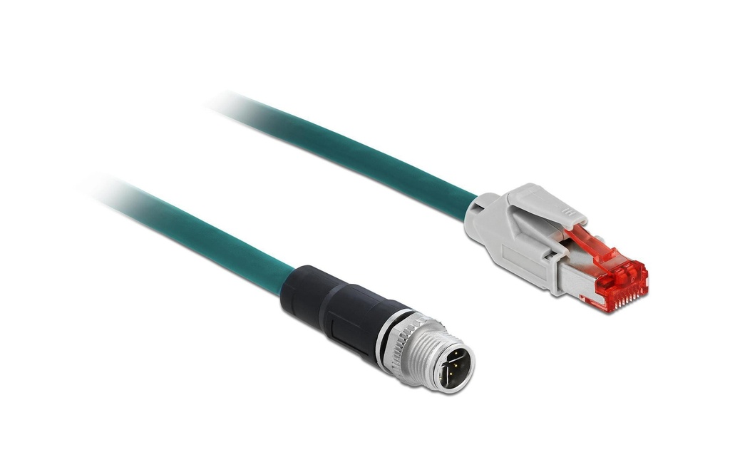 Delock Câble patch RJ-45 - M12, Cat 5e, SF/UTP, 2 m, Bleu