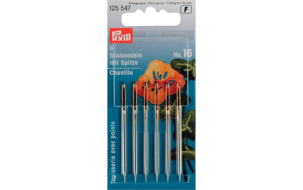 Prym Aiguille de broderie N° 16 avec pointe