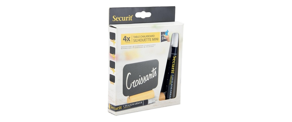 Securit Mini-tableau noir Rectangle, 9 pièces