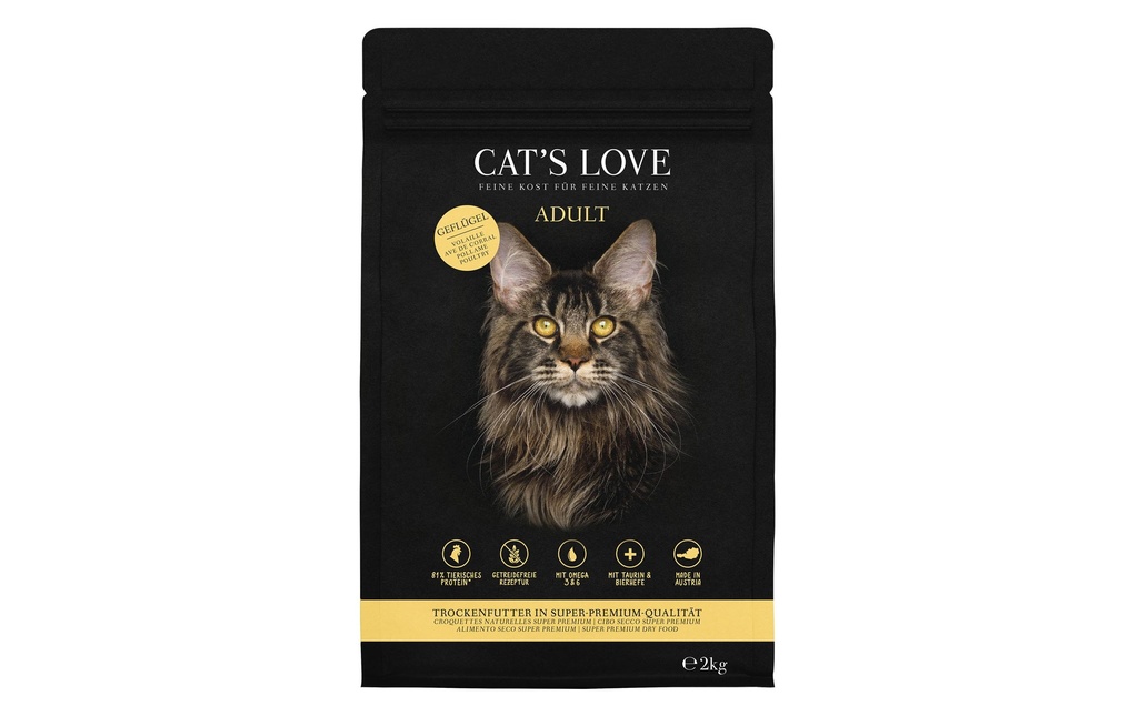 Cat's Love Alimentation sèche Volaille adulte, 2 kg