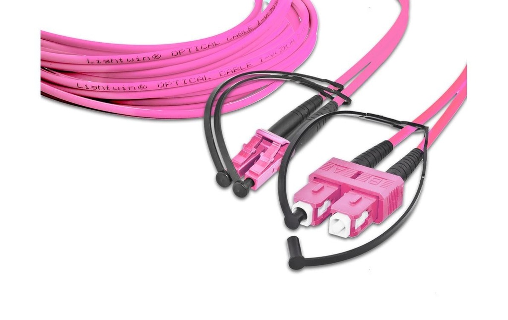 Lightwin Câble patch à fibre optique Multimode LC – SC, OM4, Duplex, 7 m