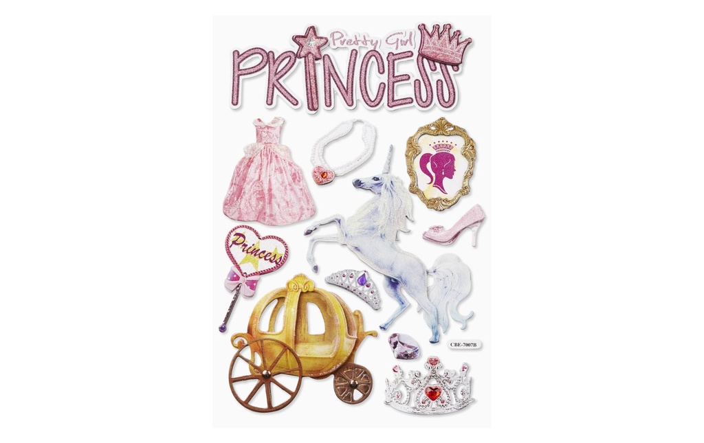 HobbyFun Autocollant à motif Princesse 1 feuille