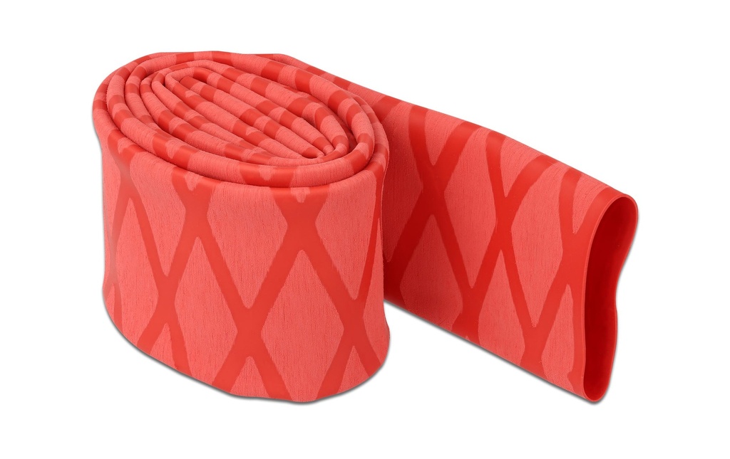 Delock Gaine thermorétractable dessin en X antidérapant 1 m x 30 mm Rouge