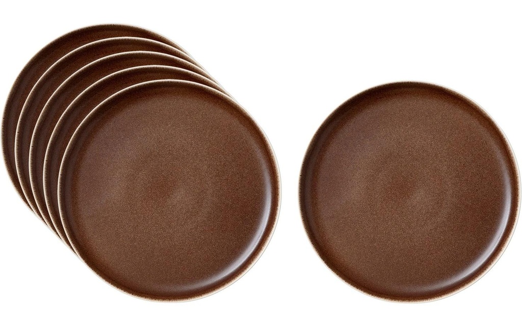 Studio Round Assiettes pour le petit-déjeuner et à dessert North 6 Pièce/s,Brun