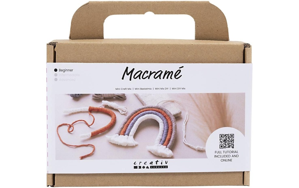 Creativ Company Kits de bricolage Mini Macramé Arc-en-ciel