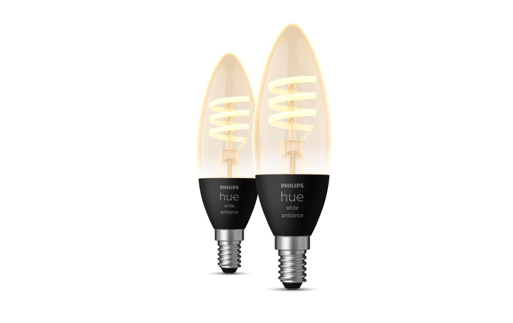 Philips Hue Ampoules Filament White Amb. E14 pack de deux