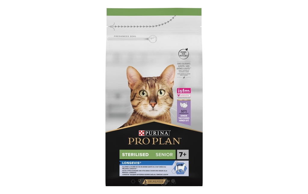 Purina Pro Plan Alimentation sèche Stériles . Longevis Adult 7+ Dinde 3 kg