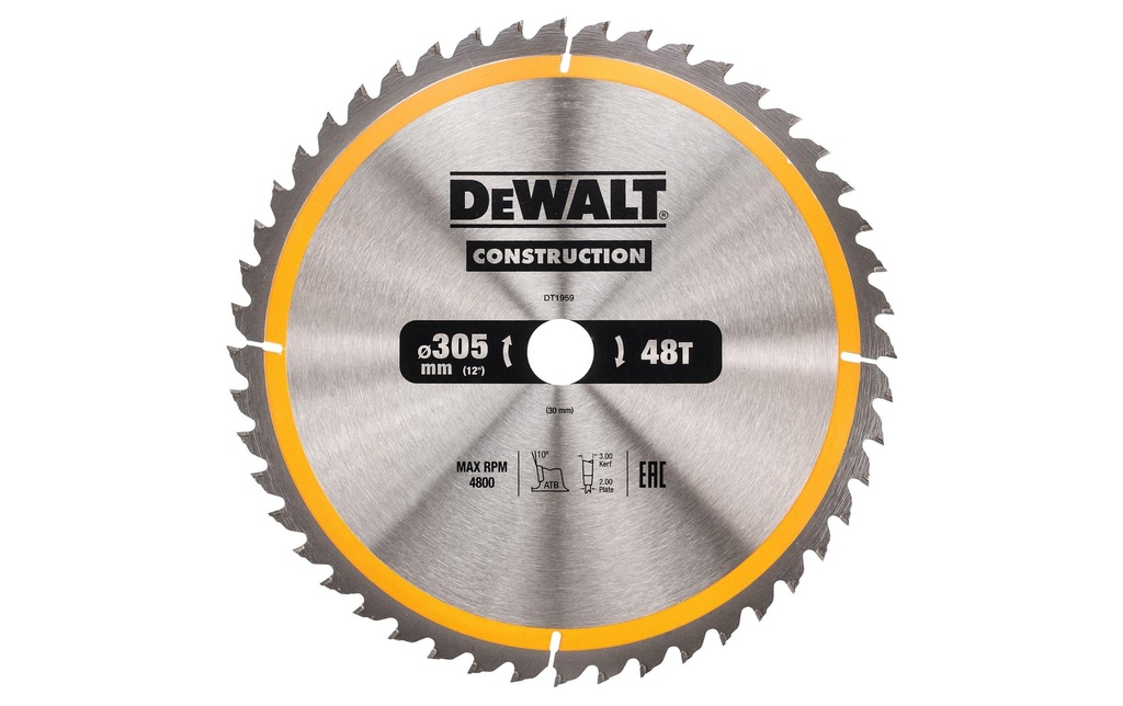 DEWALT Lame de scie circulaire 305 x 30 mm, 48 lignes