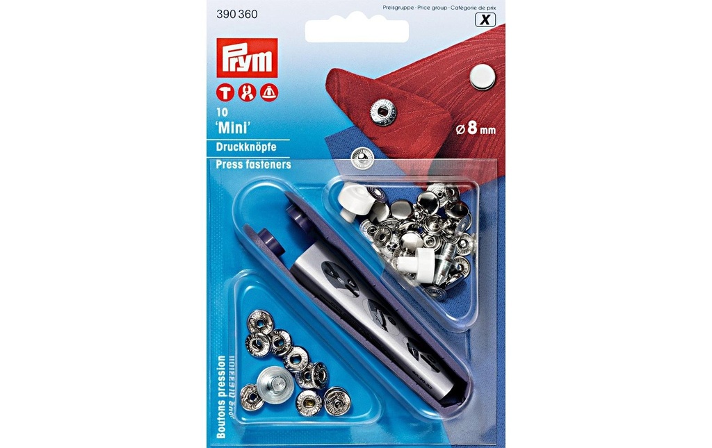 Prym Boutons poussoirs Mini 8 mm, 10 pièces