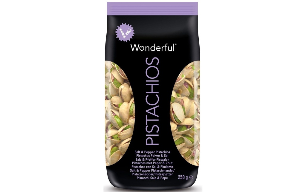 Wonderful Pistachios Pistaches Sel & poivre 250 g
