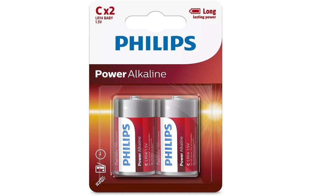Philips Pile Power Alkaline C / LR14 , 2 Pièce/s
