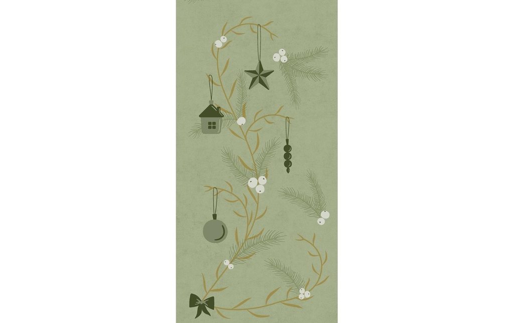 Duni Serviettes de table Bio DSF 1/8, Noel Pistachio, 40 x 40 cm, 60 pièces