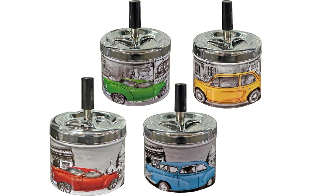 Dameco Cendrier avec couvercle centrifuge Retro Car Set assorti
