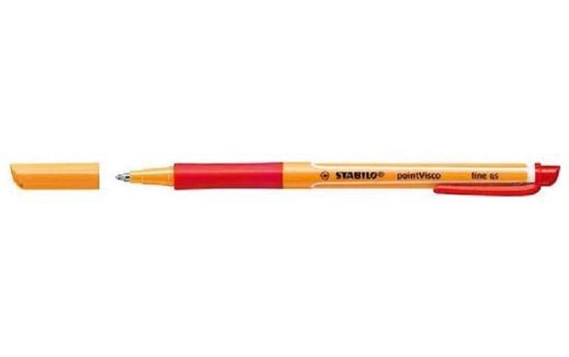 STABILO Stylo à bille roulante Boule à rouler en gel viscoélastique 0.5 mm, rouge