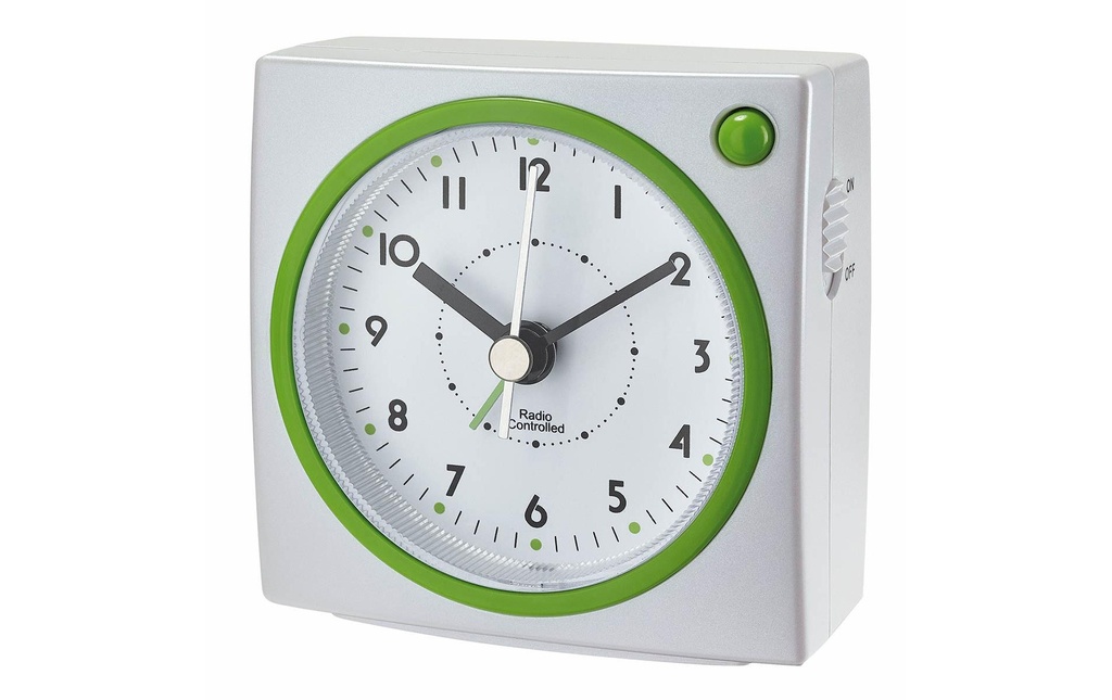 TFA Dostmann Réveil radio-piloté Blanc/vert