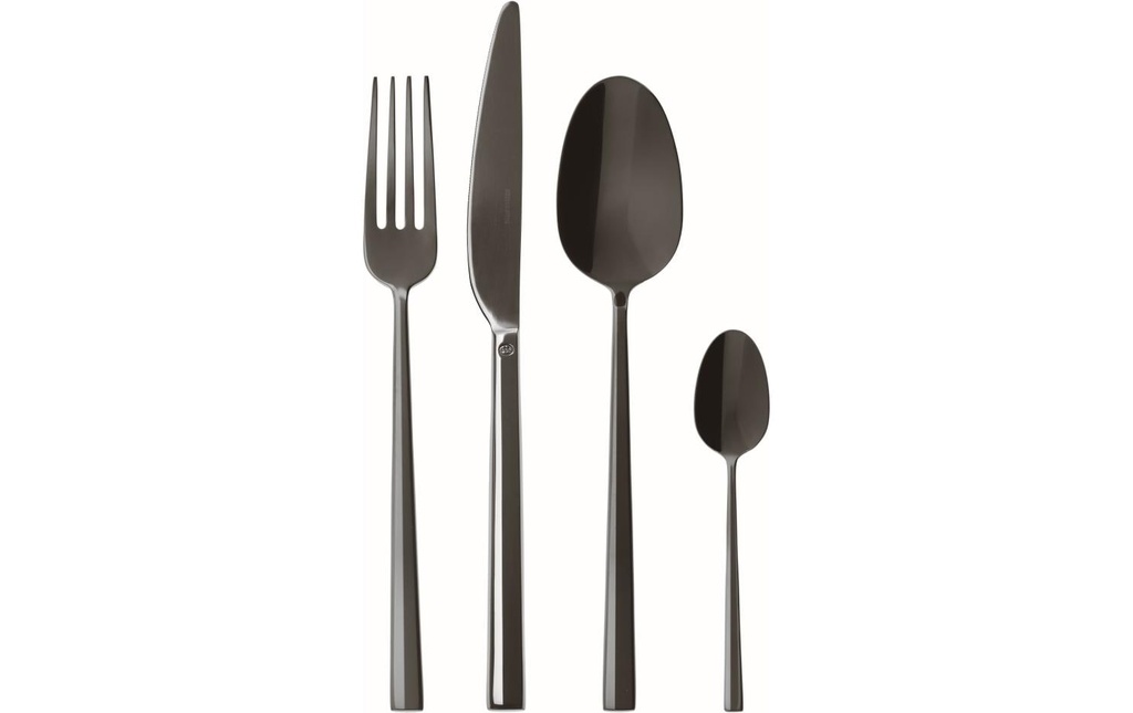 Sambonet Kits de couverts Rock 24-parties, Noir