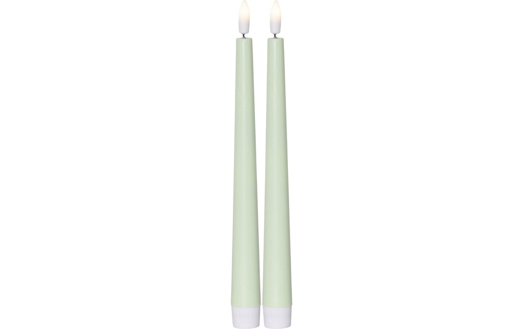 Star Trading Set de bougies LED sur tige Dinner Candy 2 pack, Blanc chaud – Vert