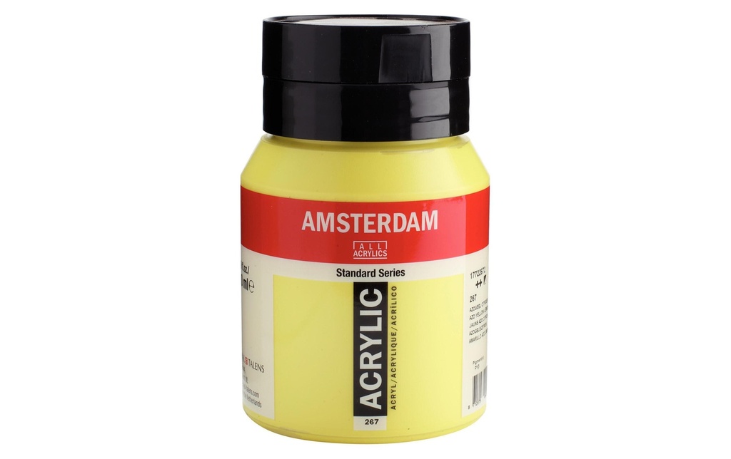 Amsterdam Peinture acrylique Standard 267 Jaune azo citron semi-opaque, 500 ml