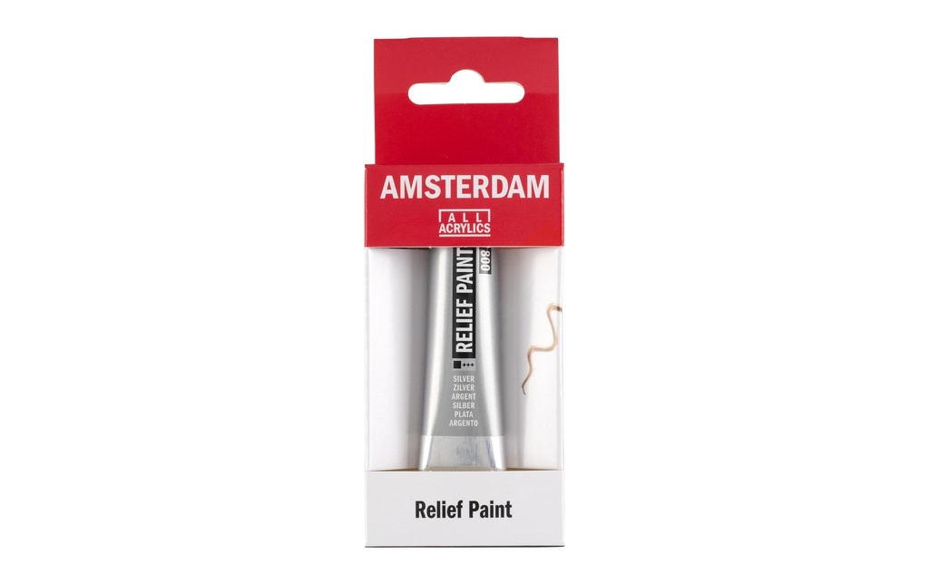 Amsterdam Peinture acrylique Reliefpaint 800 argent opaque, 20 ml