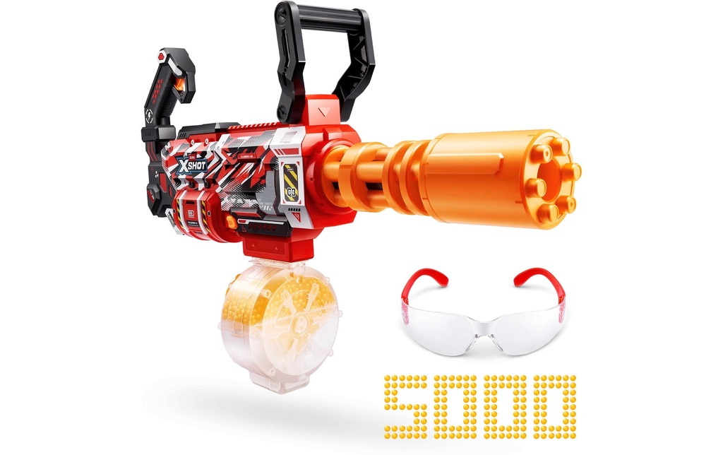 X-Shot Hyper Gel Gattlin Blaster motorisé avec billes en gel – EN71