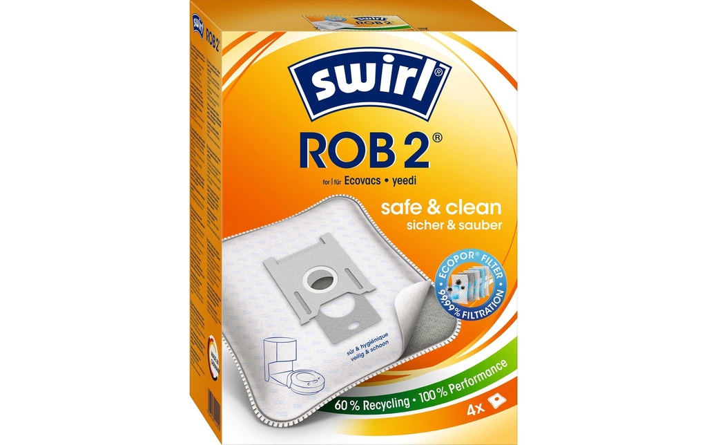 Swirl Sac filtrant pour aspirateur ROB 2 4 Pièce/s
