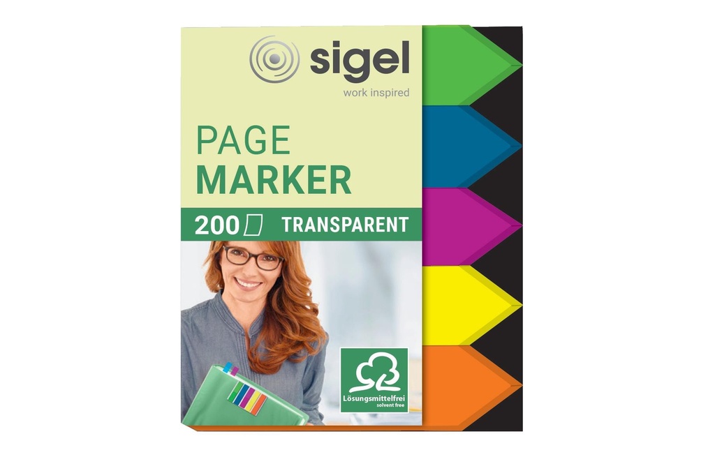 SIGEL Index de sign.tran.60x45 5coul (200 pces)