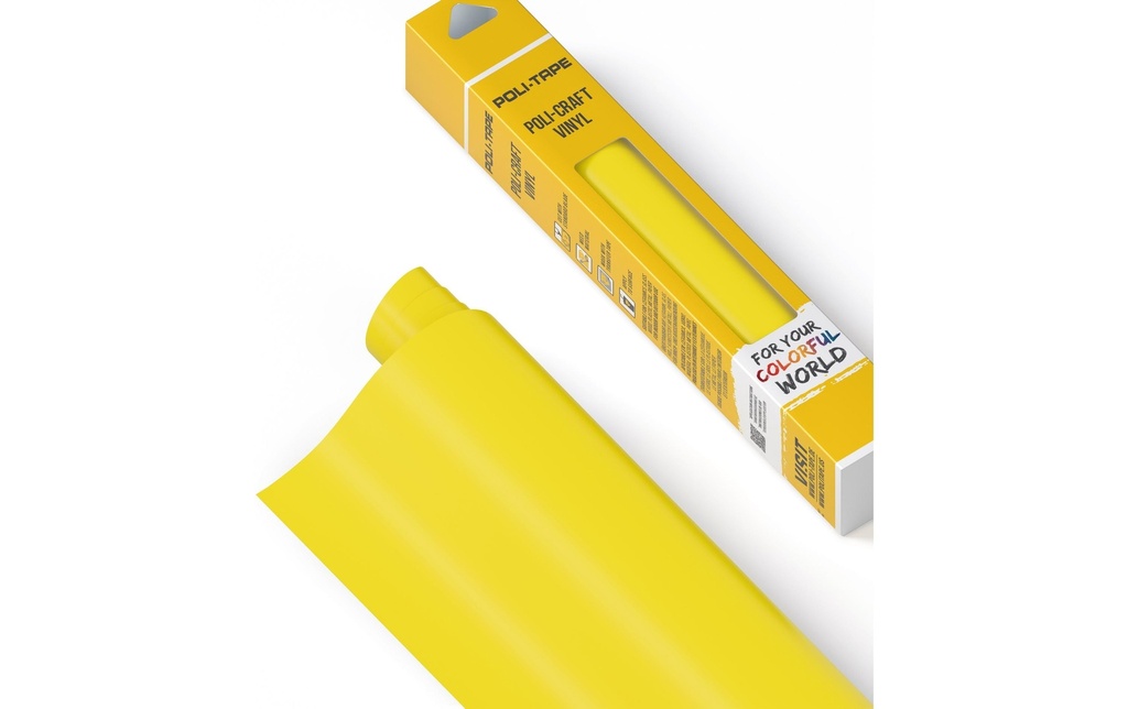 Poli-Tape Film de vinyle Permanent 30.5 x 183 cm, jaune mat