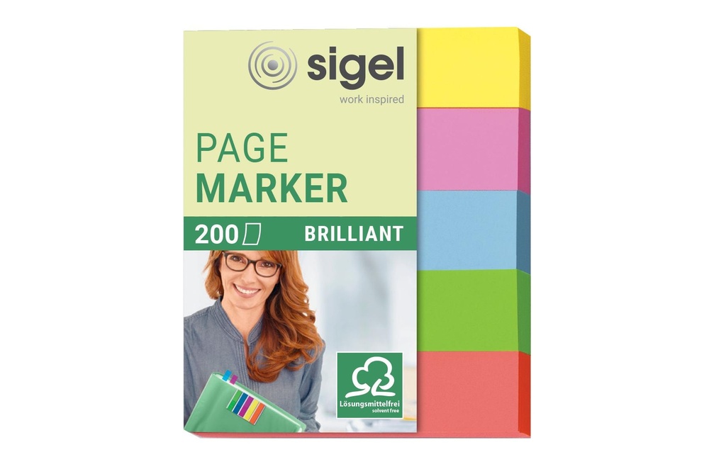 SIGEL Notes adhés.brill. mini 5coul. (200 pces)