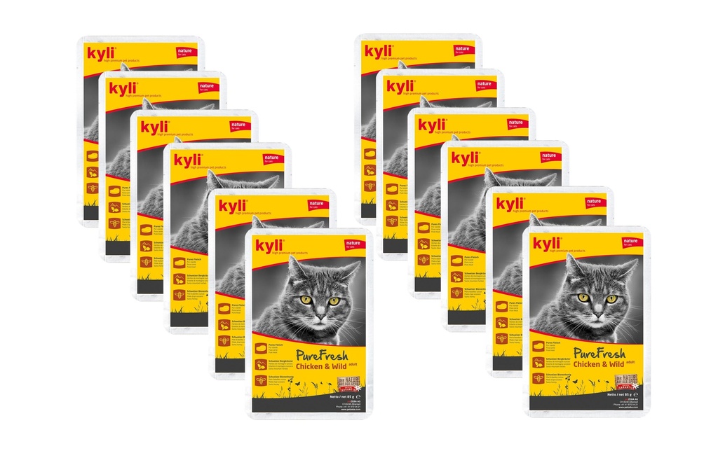 kyli Alimentation humide Pure Fresh Poulet & sauvage, 12 x 85 g