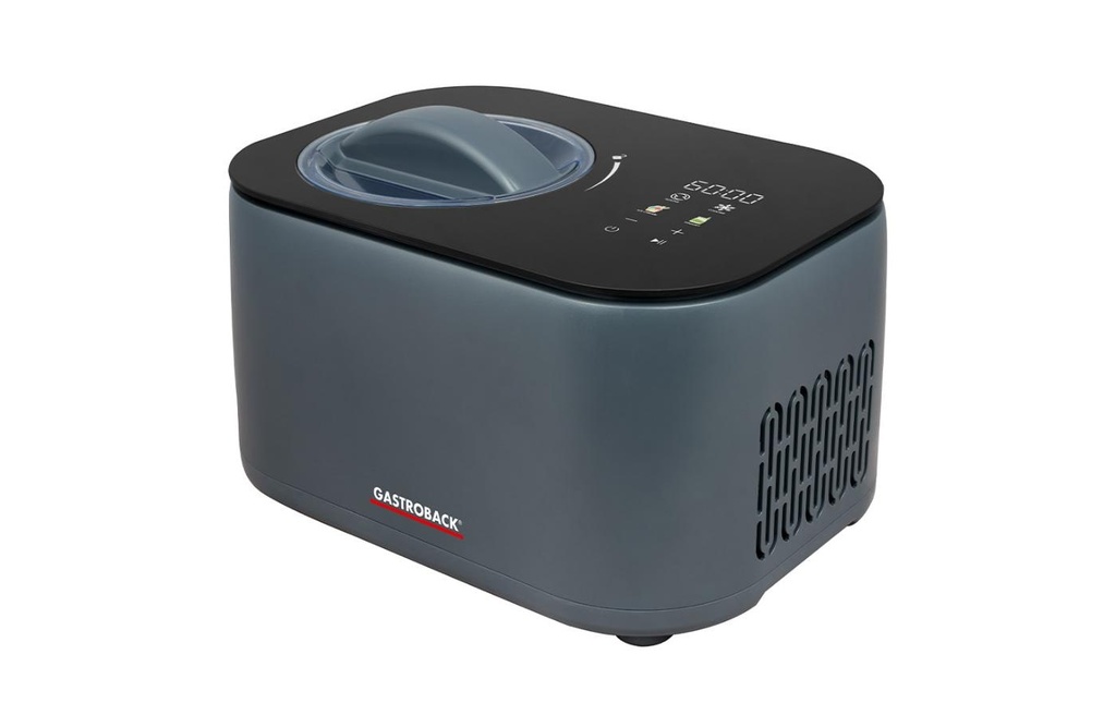 Gastroback Machine à glace à compresseur Mini Gelateria 1 l, Noir/Anthracite