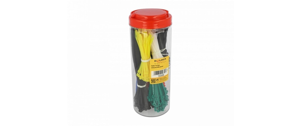 Delock Serre-câble Boîte de 600 pièces, assorties Multicolore
