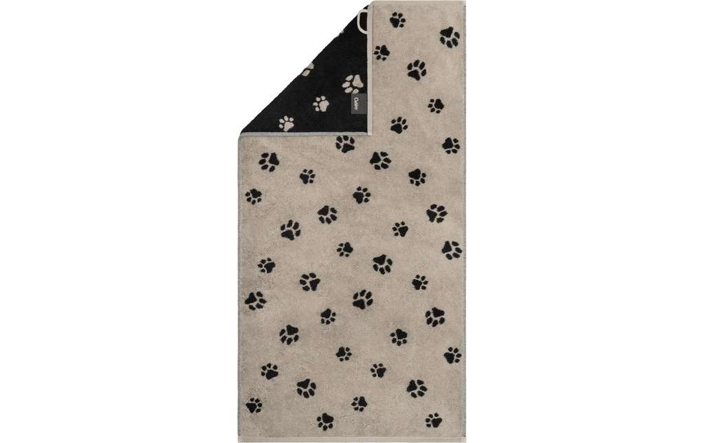 Cawö Serviette de douche We Love Dogs Paws, 80 x 150 cm, noir