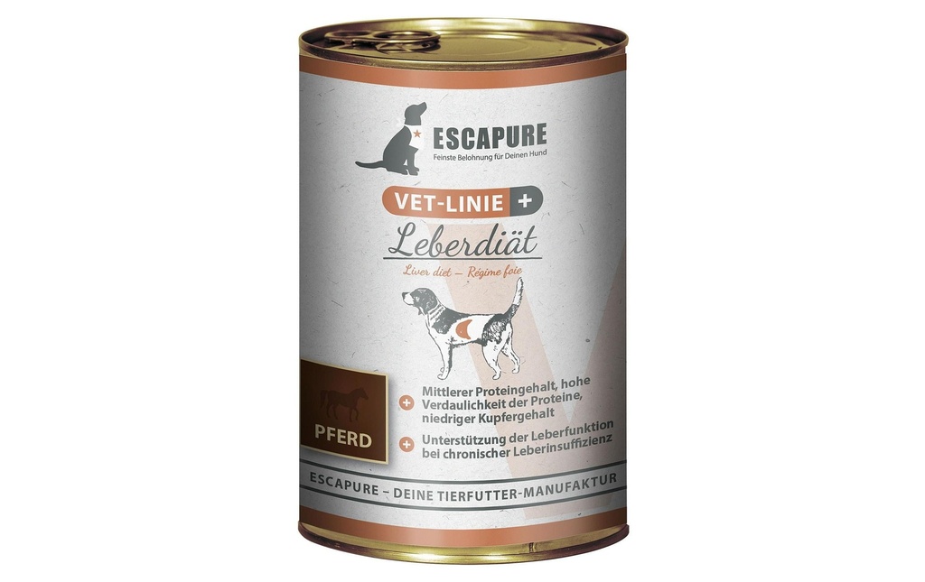 Escapure VET-Linie Nourriture humide Régime hépatique cheval 0.4 kg