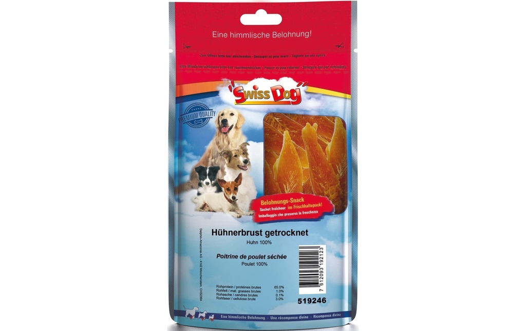 SwissDog Friandise XXL Poitrine de poulet séchée, 900 g