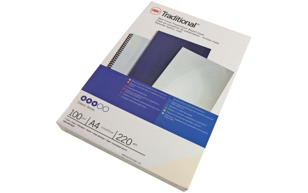 GBC Couverture de brochure Traditionnel A4 100 pièces, Blanc
