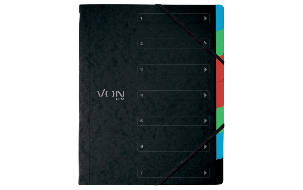 VON Classeur à compartiments avec 6 compartiments, Noir