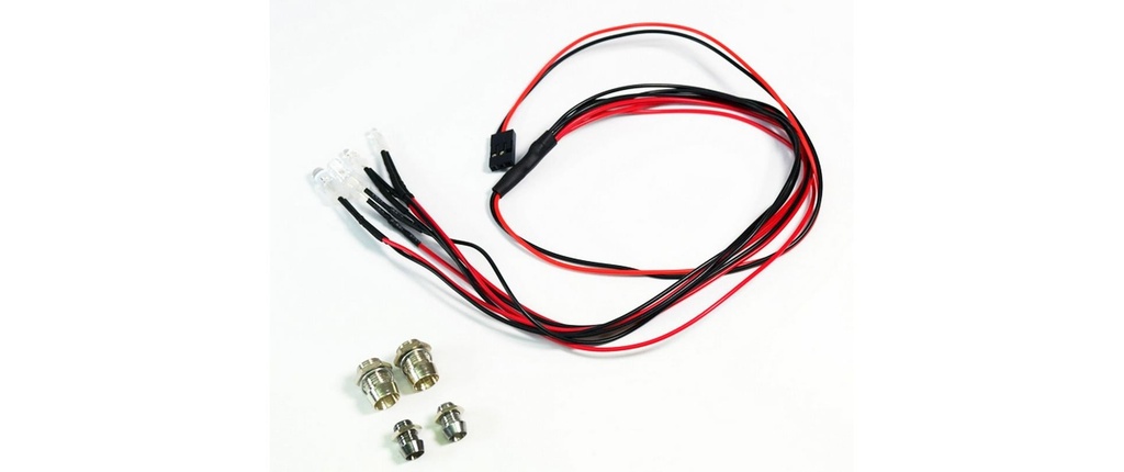 Absima Kit LED 1:10 blanc/rouge avec support en aluminium