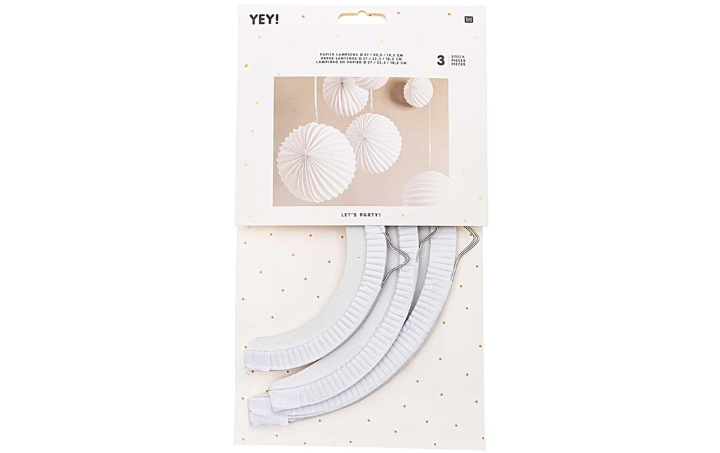 Rico Design Lampion 3-pièces, Blanc