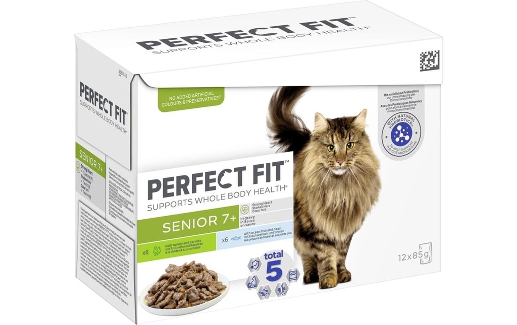Perfect Fit Alimentation humide Cat Senior 7+ Mix en sauce, 12 x 85g