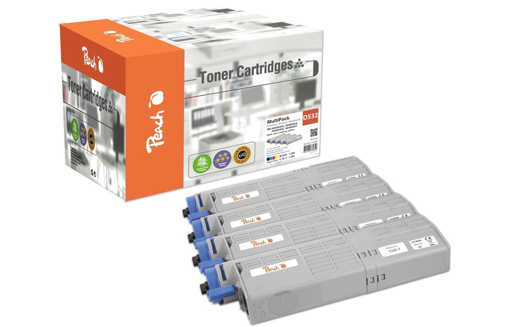 Peach Toner OKI 46490401-4 BK, C, M, Y