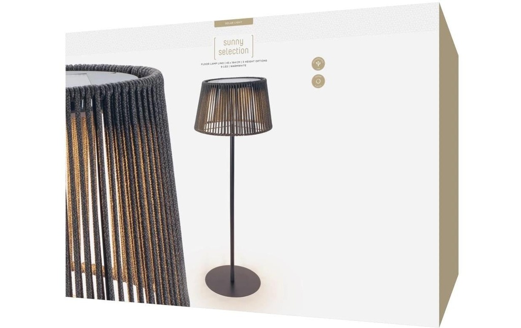 STT Lampe sur pied Lino Noir, 164 cm
