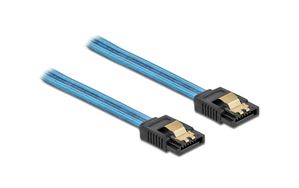 Delock Câble SATA UV Effet lumineux bleu 50 cm