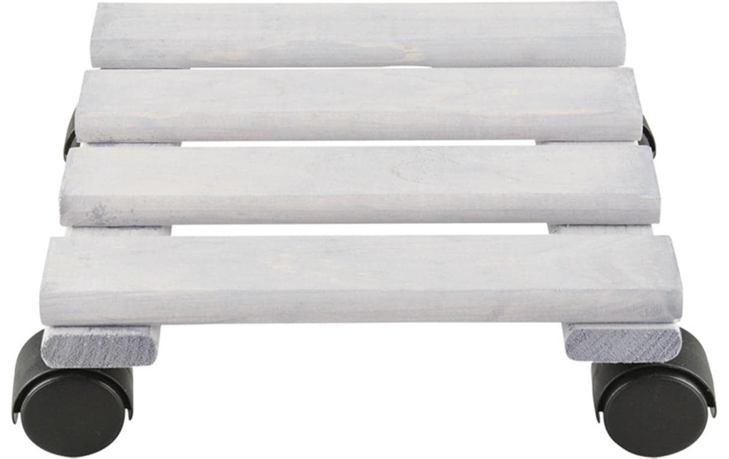 Esschert Design Supports à roulettes pour pot de fleurs Carré S Gris/Noir