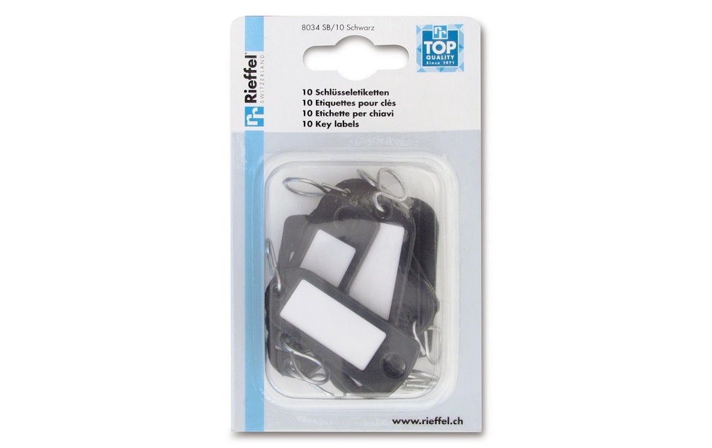 Robert Rieffel Porte-clés 2.2 x 5.5 cm, 10 pièces, noir