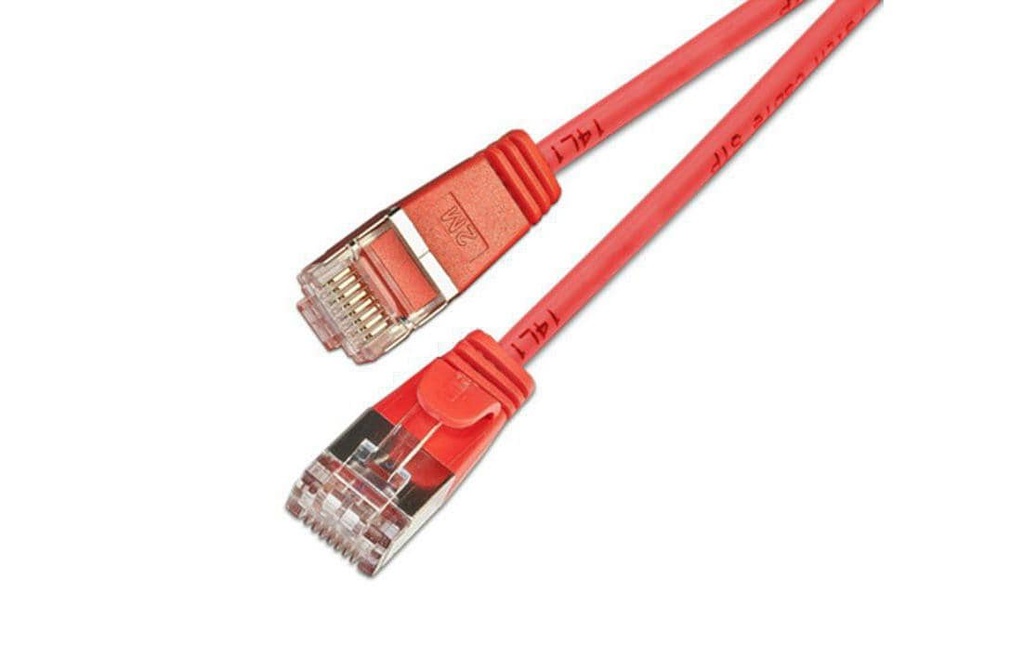 SLIM Câble patch slim RJ-45 - RJ-45, Cat 6, U/FTP, 15 m, Rouge
