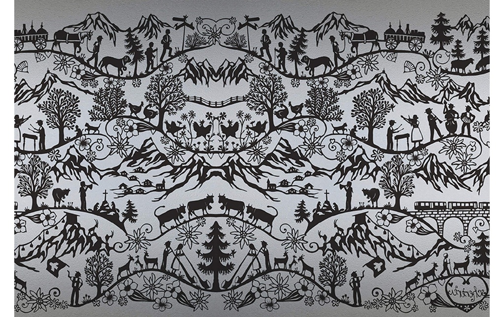 Hubatka Film de fenêtre Swissness 46 x 150 cm, Noir