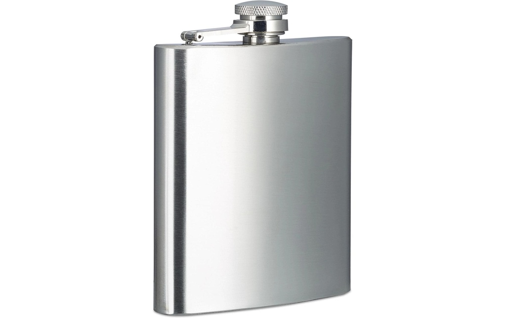 relaxdays Flasque de plein air Argent, 200 ml