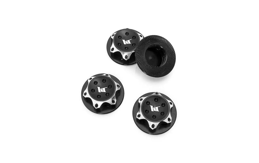 Hobbytech Écrous de roues aluminium 17 mm Noir, 4 pièces, 1:8