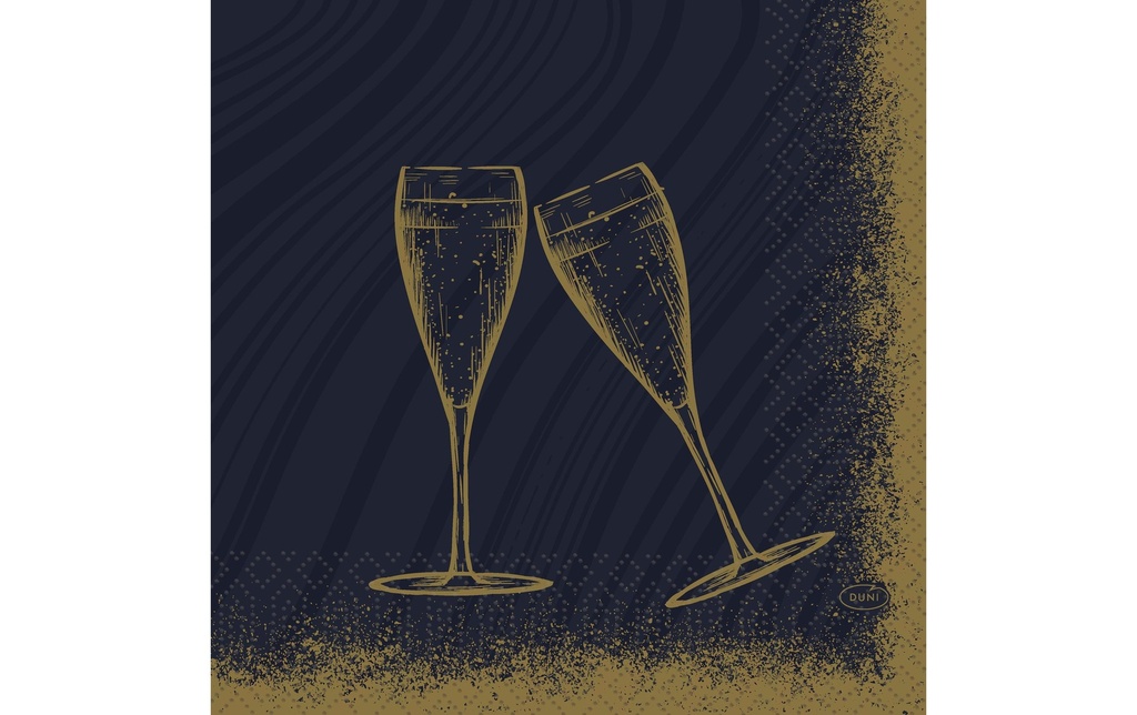 Duni Serviettes de Noël Sparkly Cheers, 33 x 33 cm, 50 pièces